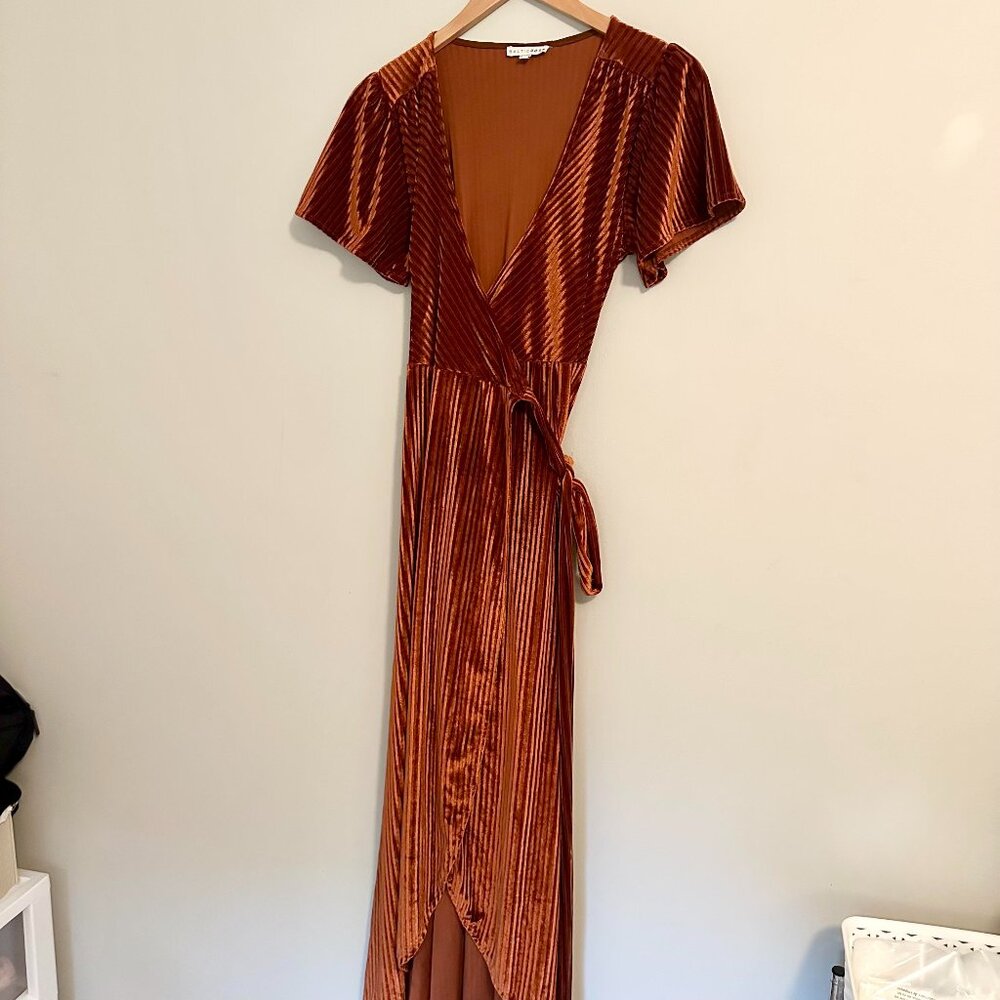 Baltic Born Andi Velvet Ribbed Wrap Maxi Dress - XS - Picture 3 of 6